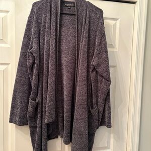 Cozy Gray Women's Alexander Del Rossa Wrap Sweater with Pockets, size L/XL